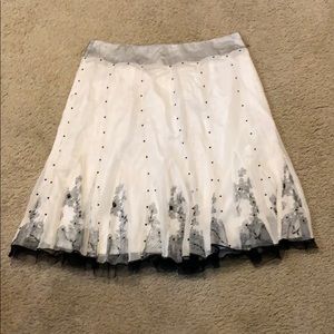 chiffon white and black sparkly formal skirt